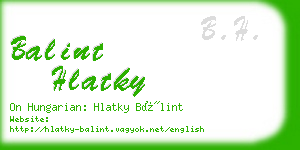 balint hlatky business card